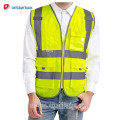 EN ISO Zipped Hi Vis Jacket Neon Orange ANSI/ISEA High Visibility Reflective Safety Multi Pocket Work Vest Mens Workwear